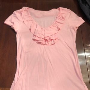 Lilly Pulitzer Baby Pink Ruffle Tee, sz xs